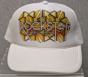 Rockstar Energy Drink Mesh Snapback Trucker Hat Cap White Nissun